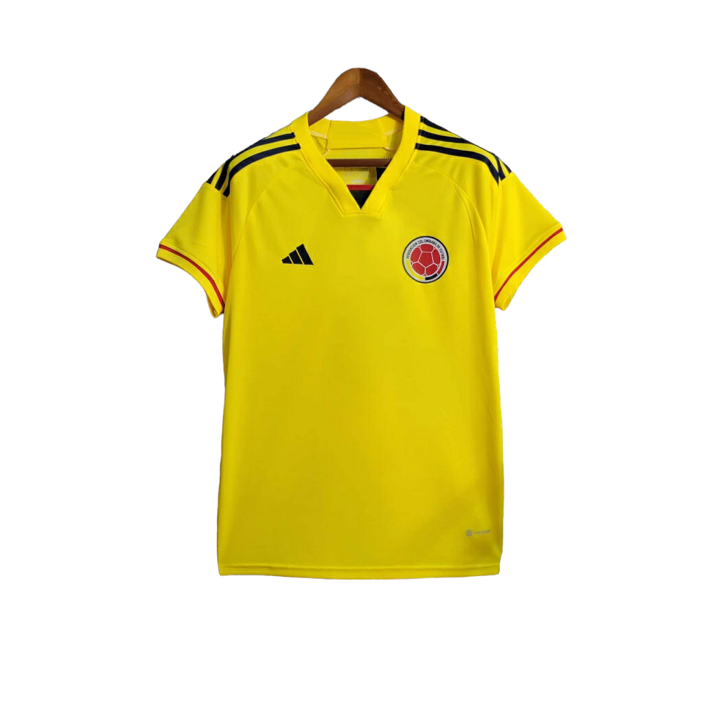 Camisa Colômbia I 23/24 - Torcedor Adidas Masculina - Amarela com detalhes em az