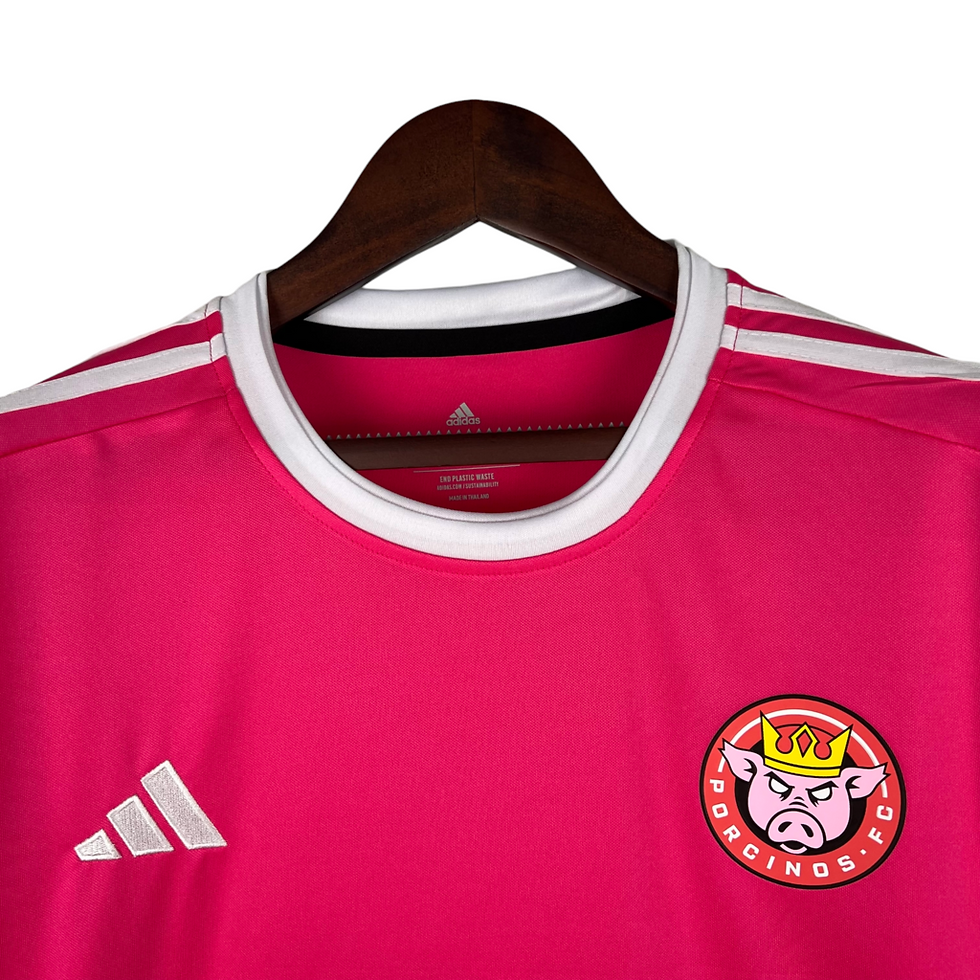Miniatura: Camisa Porcinos I 23/24 - Torcedor Adidas Masculina - Rosa com detalhes em branc