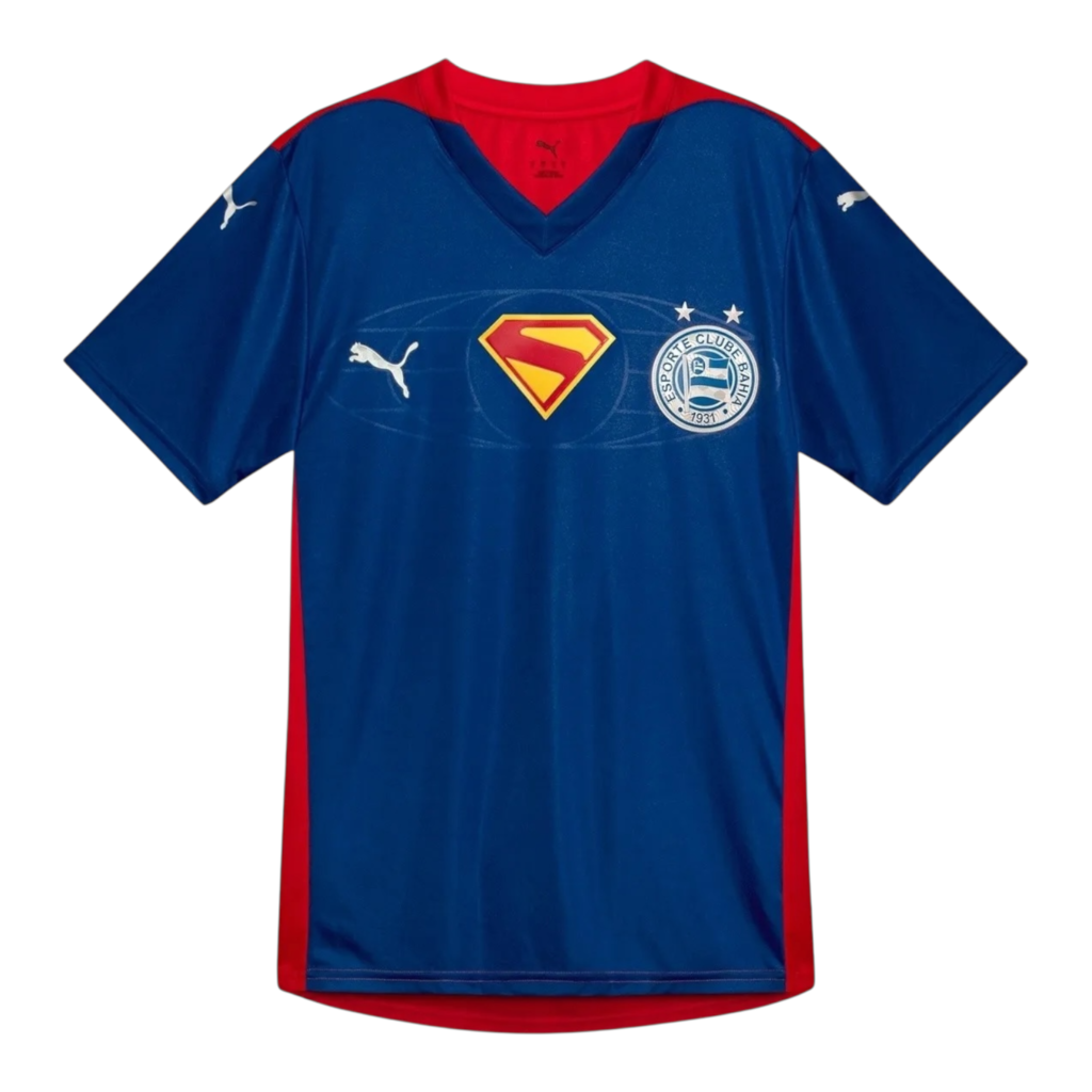 Camisa Bahia Edição especial Superman 25/26 - Torcedor Puma Feminina - Azul e ve