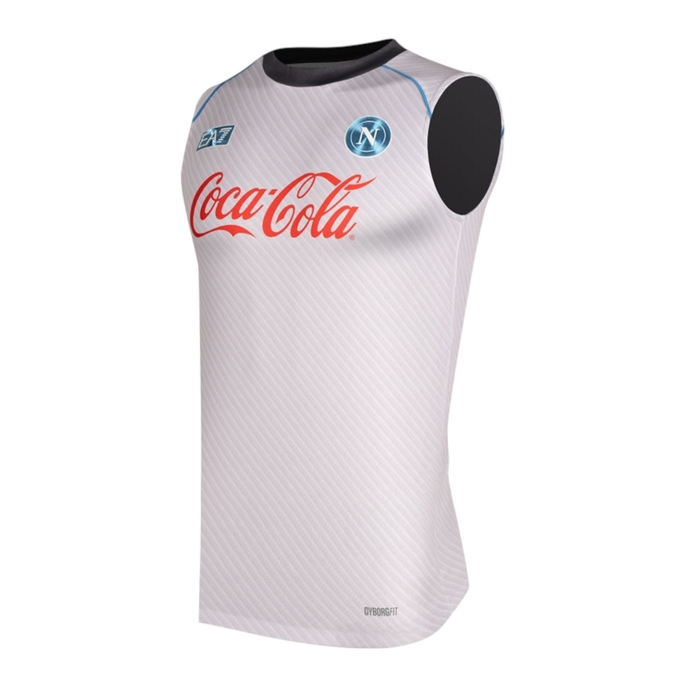 Miniatura: Camisa Regata Napoli Treino 25/26 - Torcedor EA7 Masculina - Branca e cinza