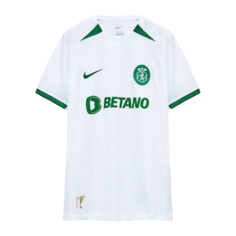 Miniatura: Camisa Sporting Lisboa II 23/24 - Torcedor Nike Masculina - Branca com detalhes 