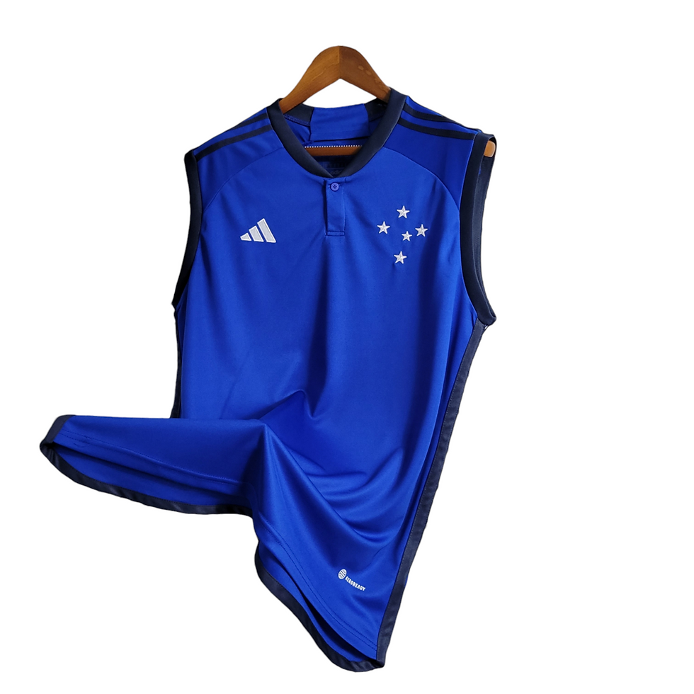 Miniatura: Camisa Regata Cruzeiro 23/24 Torcedor Masculina - Azul escura com detalhes em br