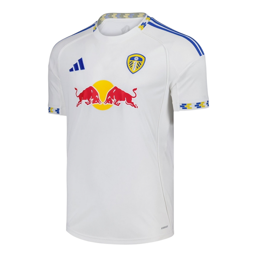 Miniatura: Camisa Leeds I 25/26 - Torcedor Adidas Masculina - Branca com detalhes em azul e