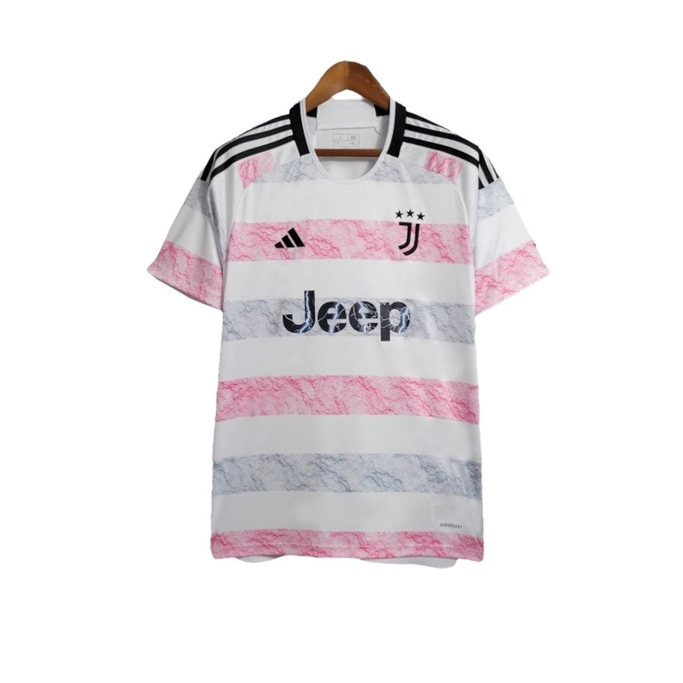 Miniatura: Camisa Juventus II 23/24 - Torcedor Adidas Masculina - Branca e rosa