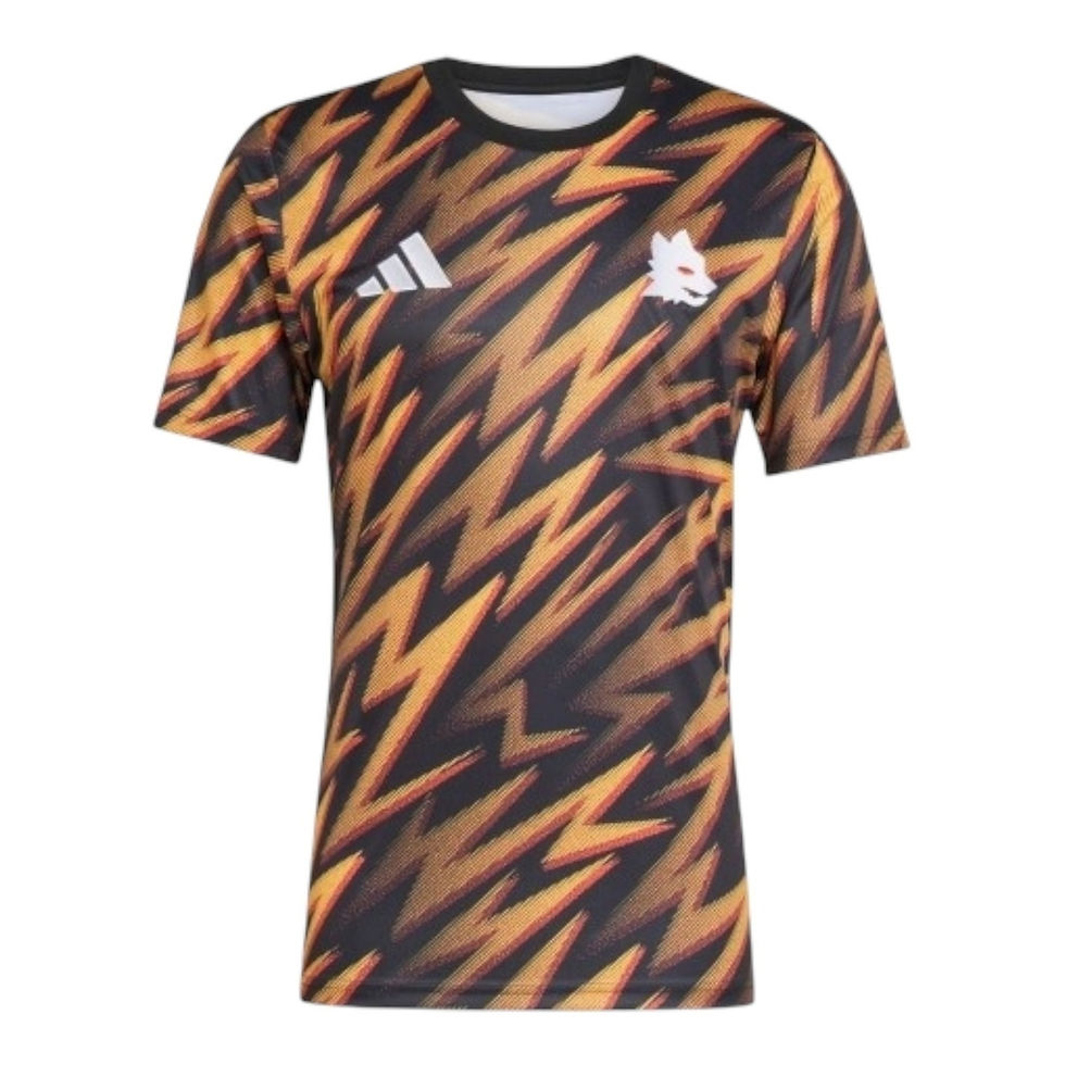 Miniatura: Camisa Roma Pré-jogo 25/26 - Torcedor Adidas Masculina - Preta com detalhes em l