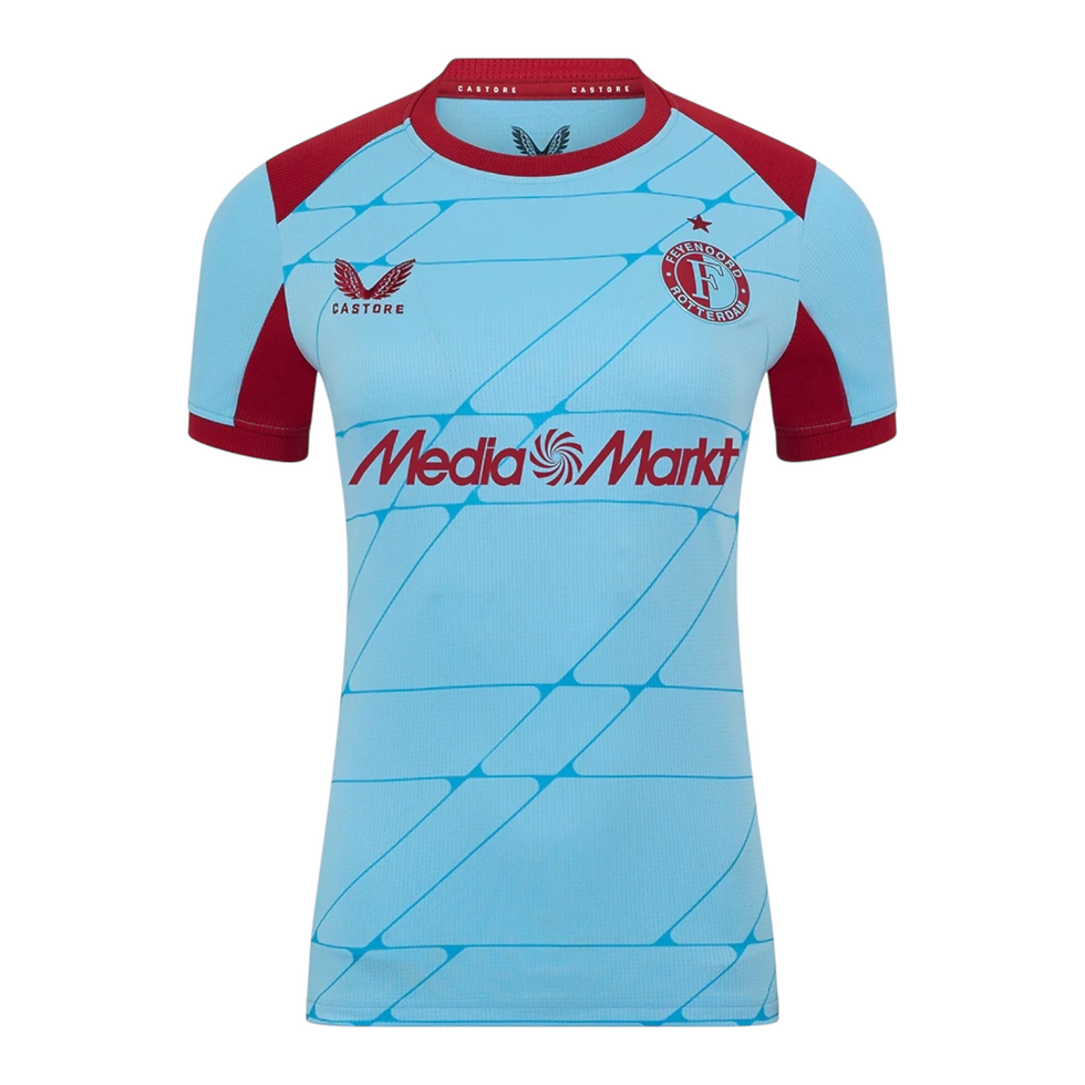Miniatura: Camisa Feyenoord III 25/26 - Torcedor Castore Feminina - Azul e vermelha