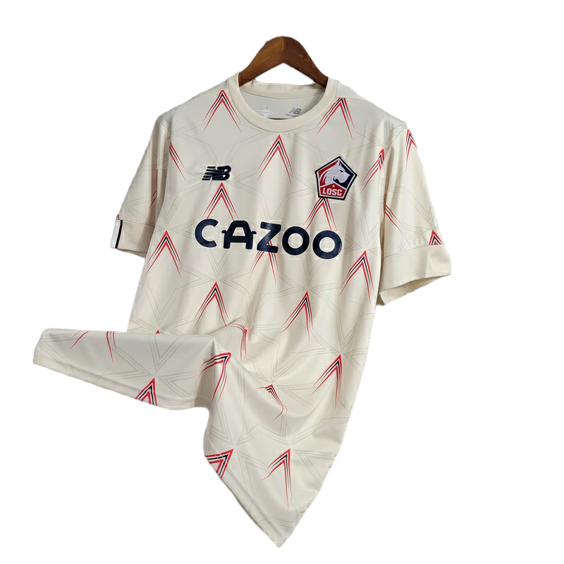Miniatura: Camisa Lille IIII 23/24 - Torcedor New Balance Masculina - Bege com detalhes em 