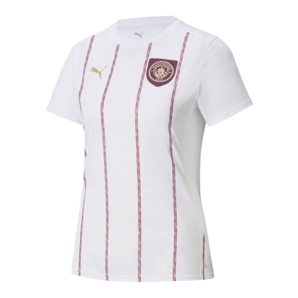 Camisa Manchester City Pré-jogo 25/26 - Torcedor Adidas Feminina - Branca com de