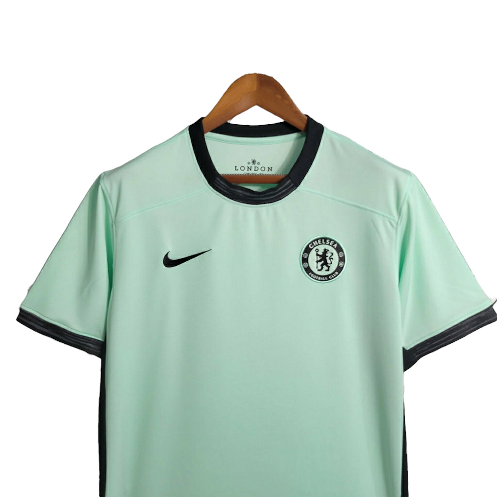 Miniatura: Camisa Chelsea III 23/24 - Torcedor Nike Masculina - Verde com detalhes em preto
