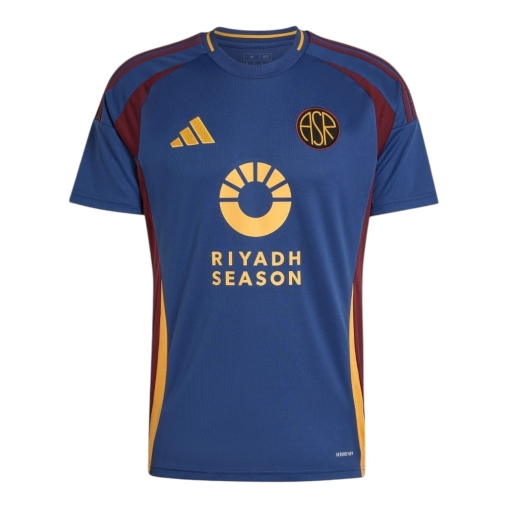 Camisa Roma III 24/25 - Torcedor Adidas Masculina - Azul com detalhes em vermelh