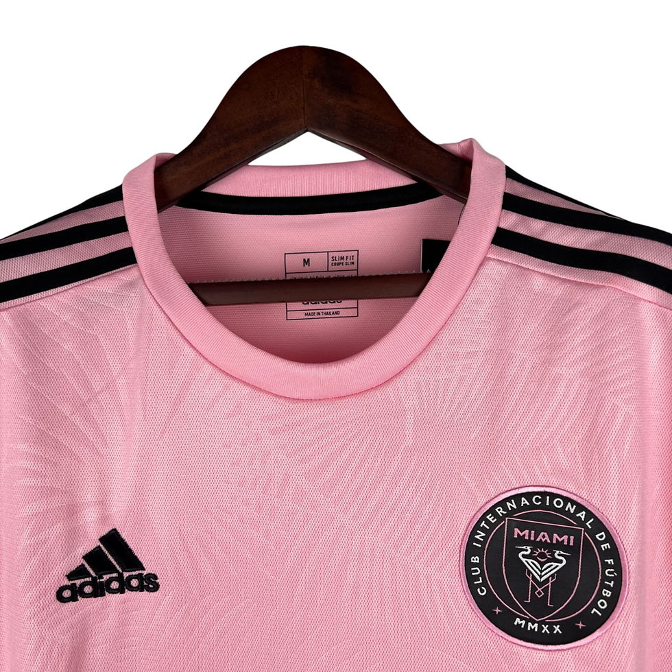 Miniatura: Camisa Inter Miami I 23/24 - Torcedor Adidas Masculina - Rosa com detalhes em pr