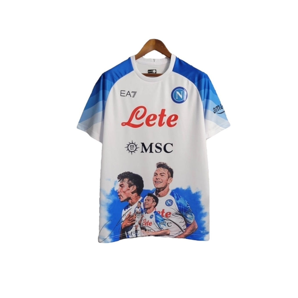 Camisa Napoli Edição Champions 23/24 - Torcedor EA7 Masculina - Branca com detal