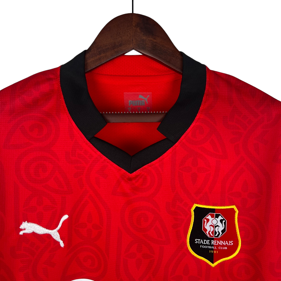 Miniatura: Camisa Rennes I 23/24 - Torcedor Puma Masculina - Vermelha com detalhes em preto