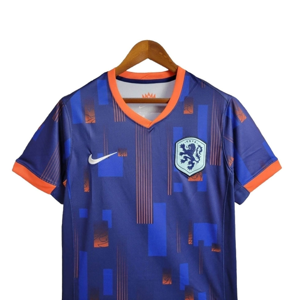 Miniatura: Camisa Seleção da Holanda II 24/25 - Torcedor Nike Masculina - Azul com detalhes