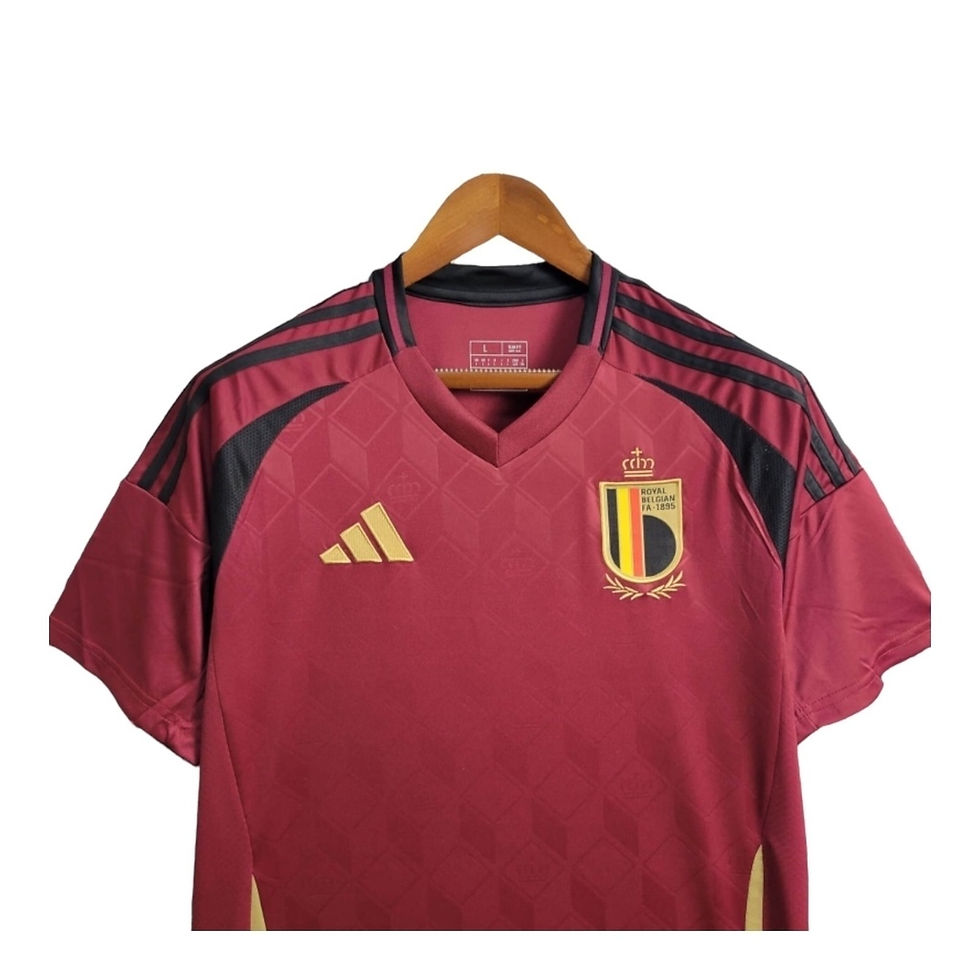Miniatura: Camisa Bélgica I 24/25 - Torcedor Adidas Feminina - Vermelha com detalhes em pre