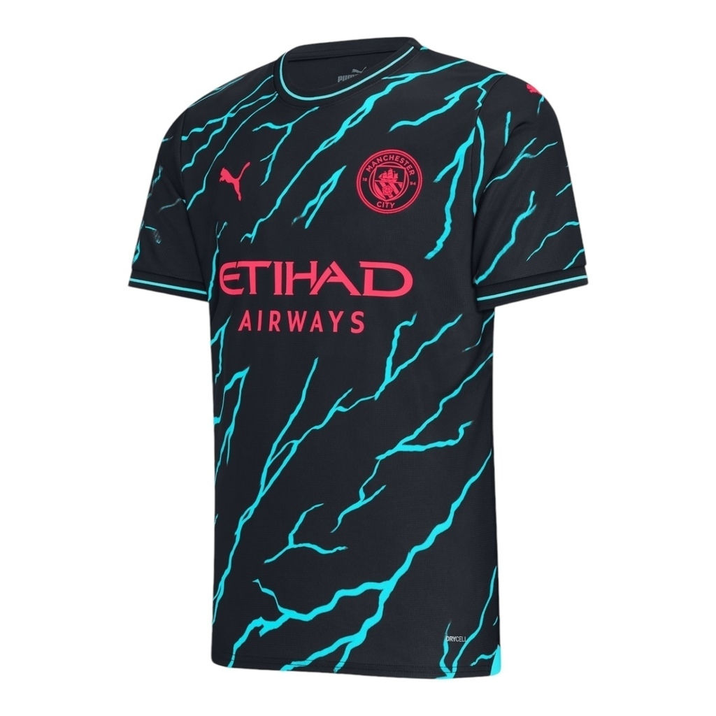 Camisa Manchester City III 23/24 - Torcedor Puma Masculina - Preta com detalhes