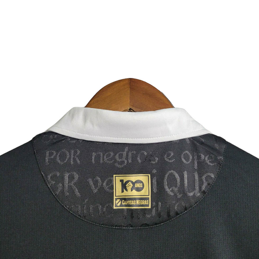 Miniatura: Camisa Vasco da Gama II 23/24 - Torcedor Kappa Feminina - Preta com detalhes em