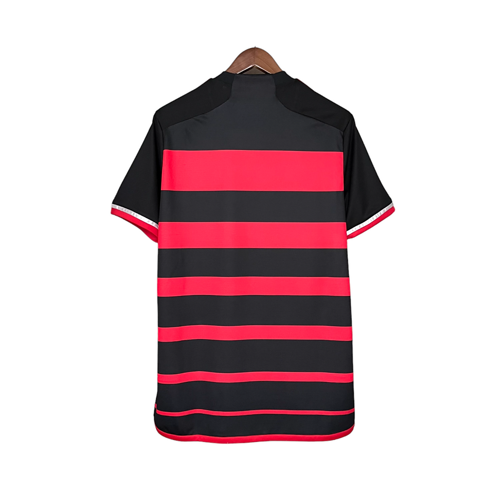 Miniatura: Camisa Flamengo I 24/25 - Torcedor Adidas Masculina - Preta e vermelha