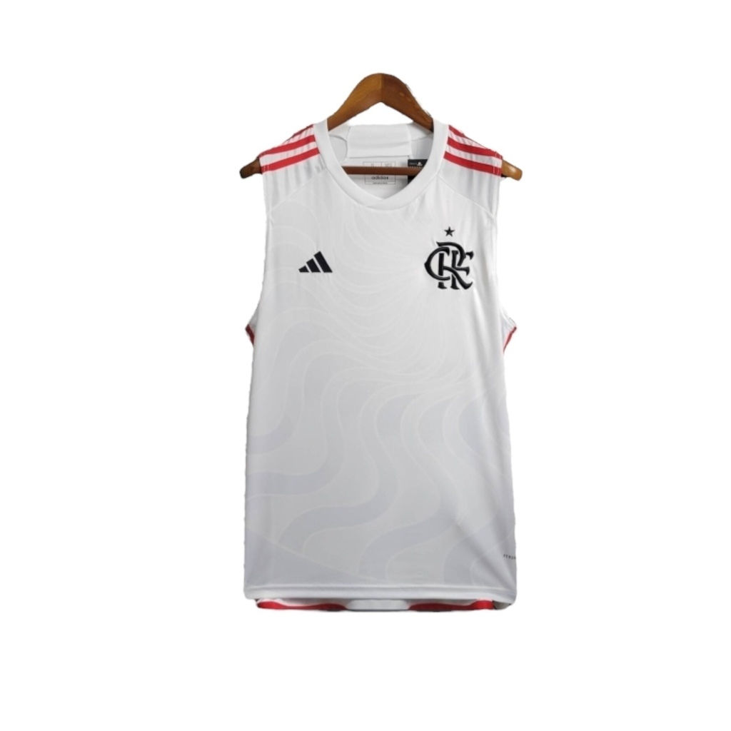 Camisa Regata Flamengo II 24/25 - Torcedor Adidas Masculina - Branca com detalhe