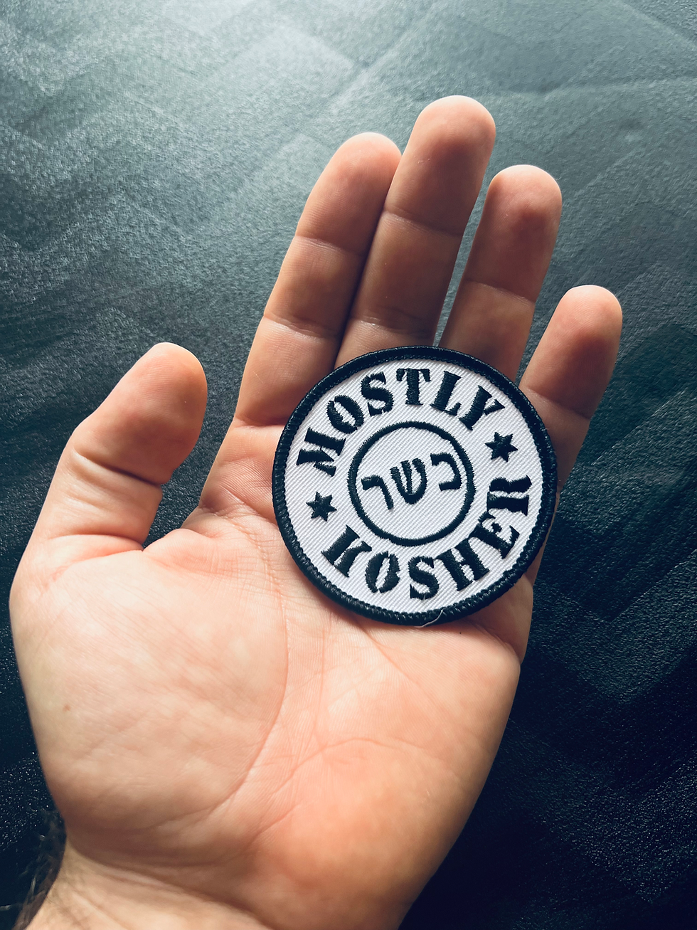 Thumbnail: Mostly Kosher Logo - Embroidered Iron-on Patch