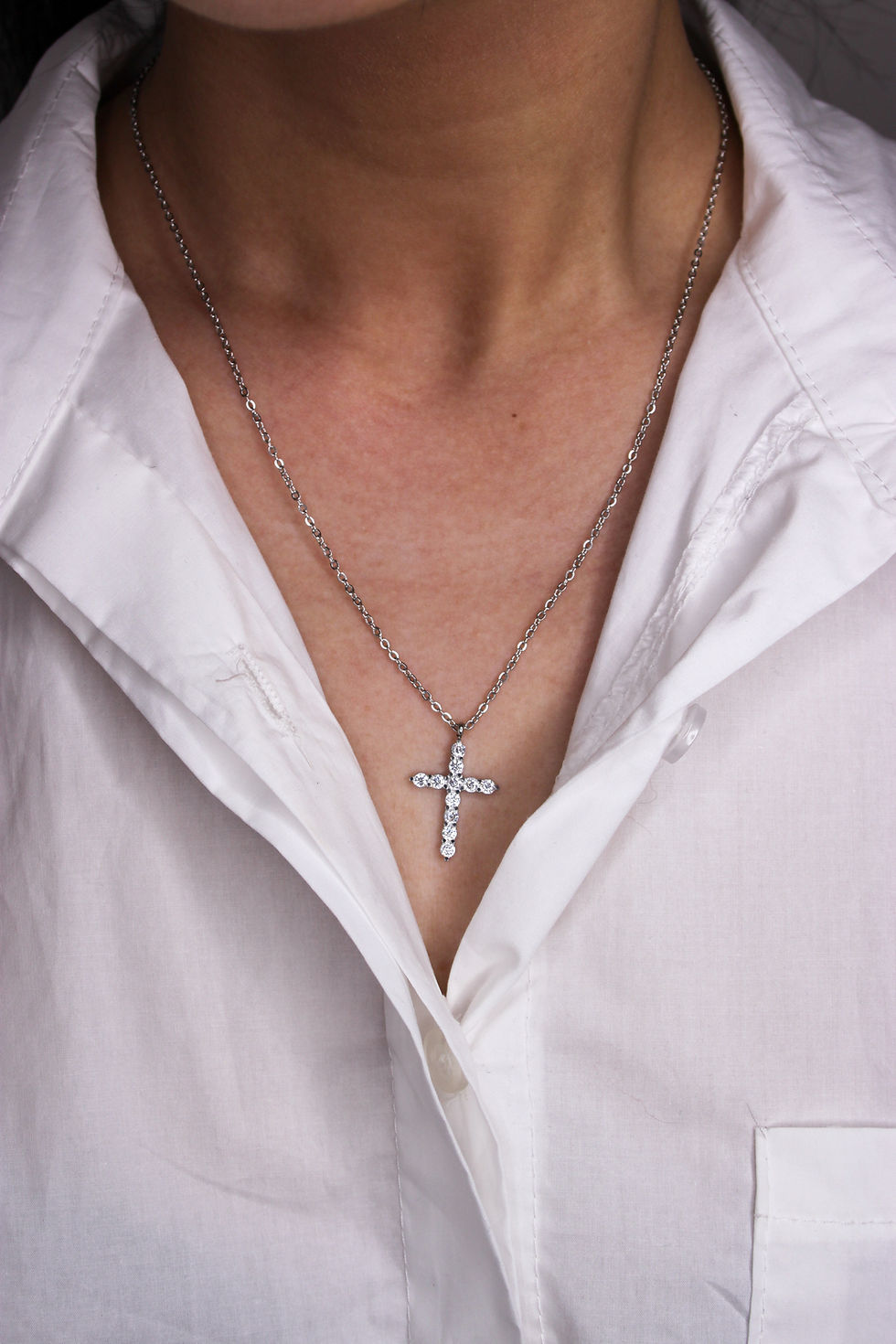 Miniatura: Collana Croce Strass