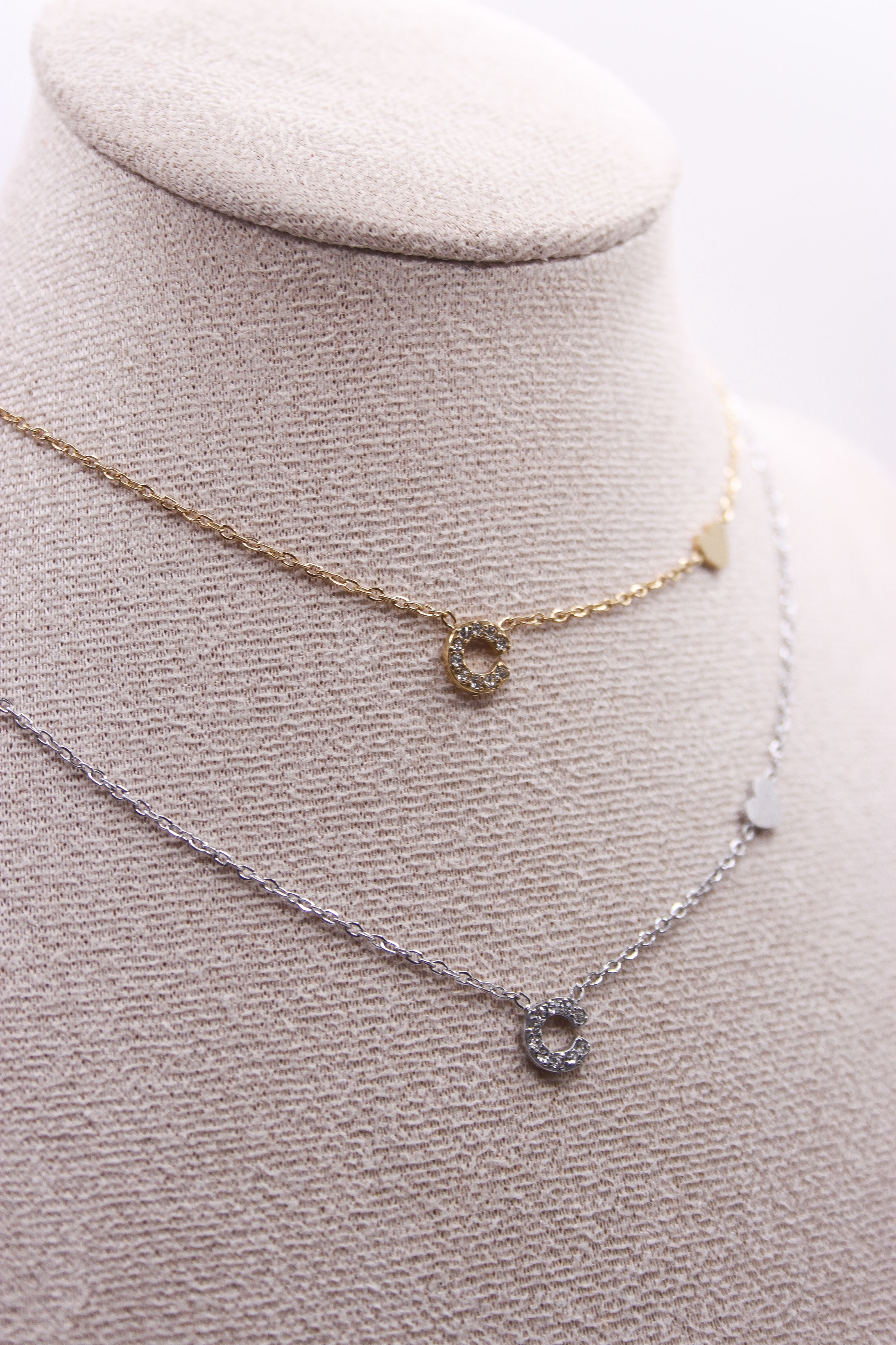 Collana Heart Letter C