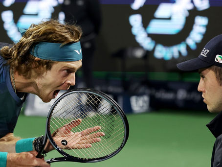 rublev mad yelling after a point tennis