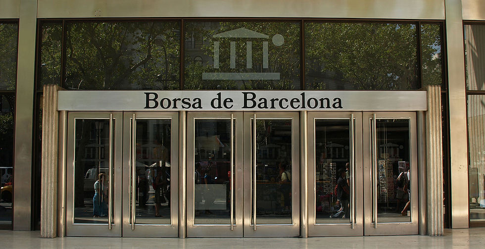 Entrada a l'edifici de la Borsa de Barcelona