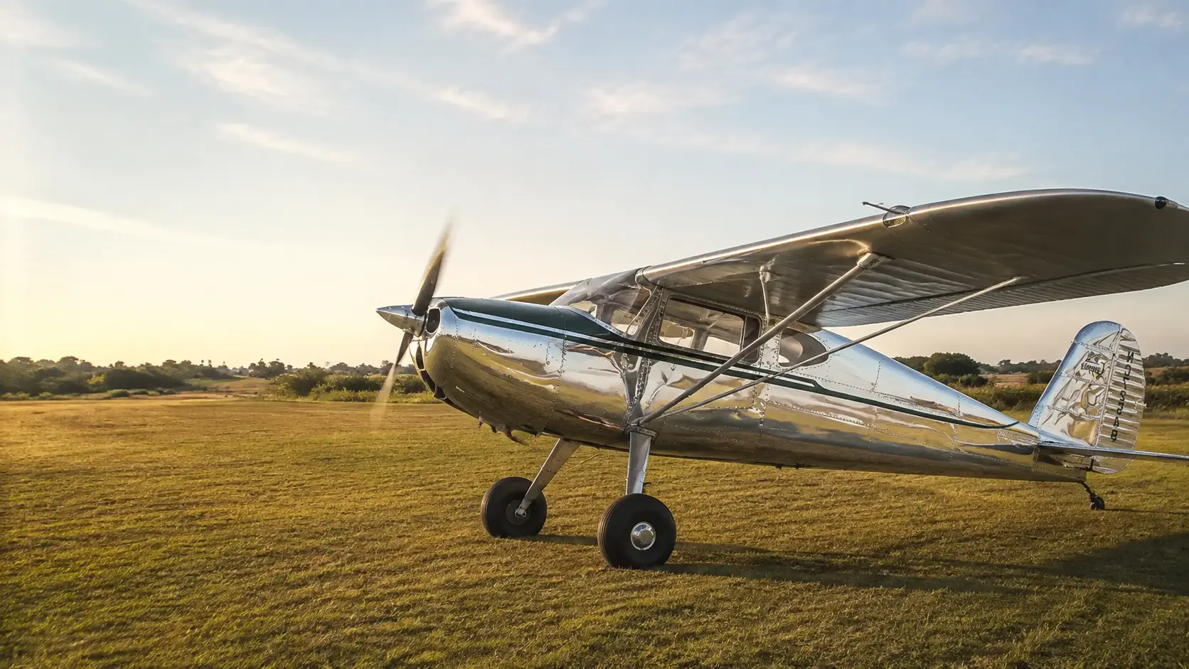 Classic Cessna 140 on the grass runway at Stiletto Airpark XS79