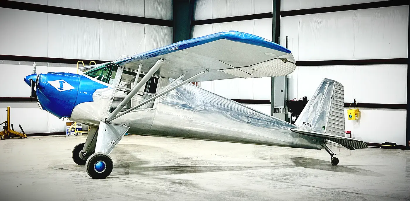 1946 Luscombe 8A used for Spirit SE-1 transition preparation at Stiletto Airpark