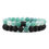 Thumbnail: Set Bracelet Couples Distance Black White Natural Lava Stone Tiger Eye Beaded Yo