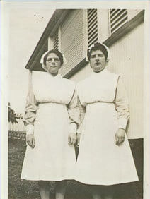 Jean Ritson and Iris Florence in their nurse's uniforms at Goodna Hospital, 1940 