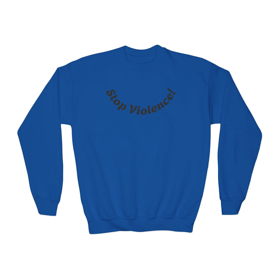 Thumbnail: Stop Violence - Youth Crewneck Sweatshirt