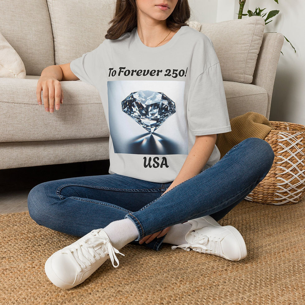 Ice Grey color T-Shirt, To Forever 250! USA- Diamond Tee