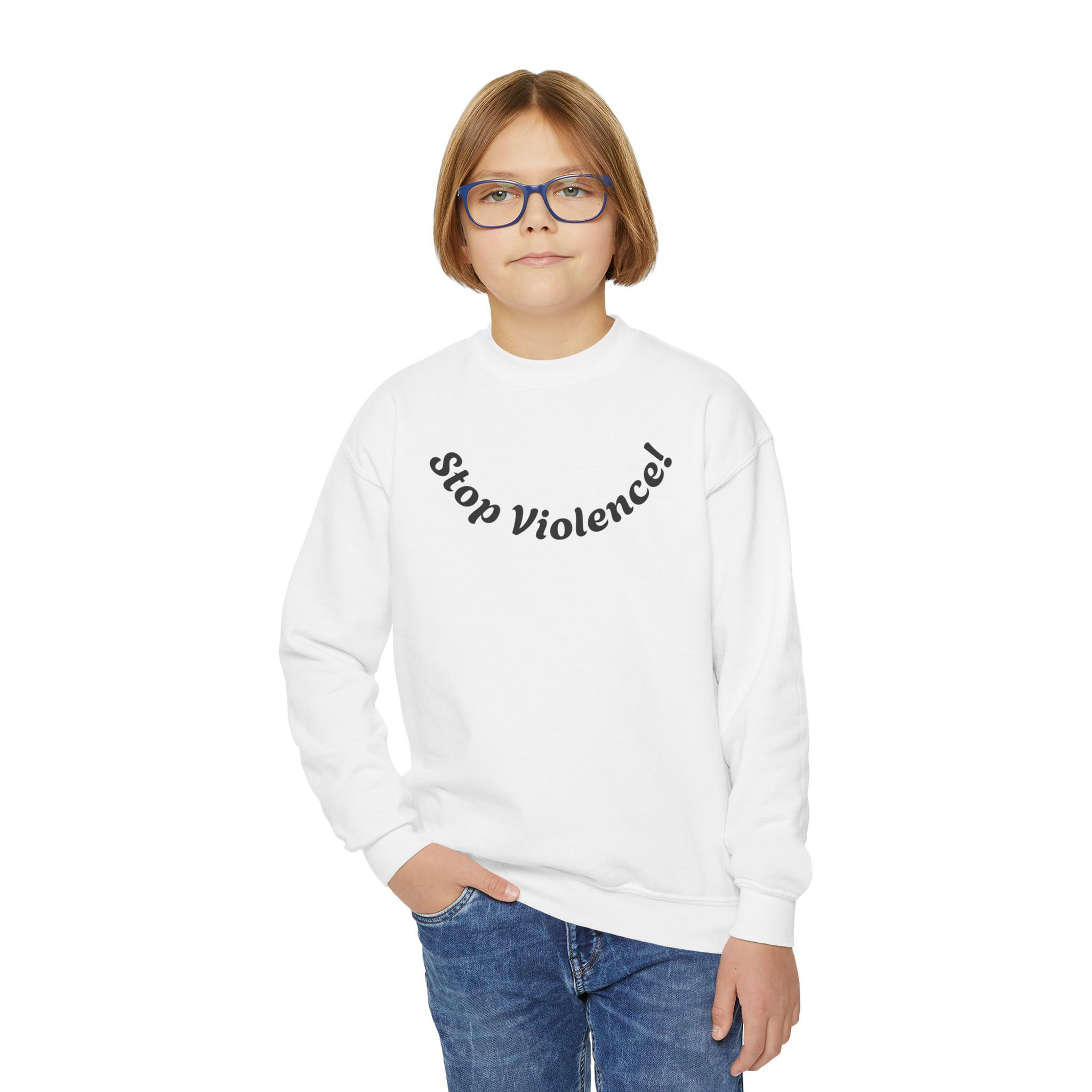 Stop Violence - Youth Crewneck Sweatshirt