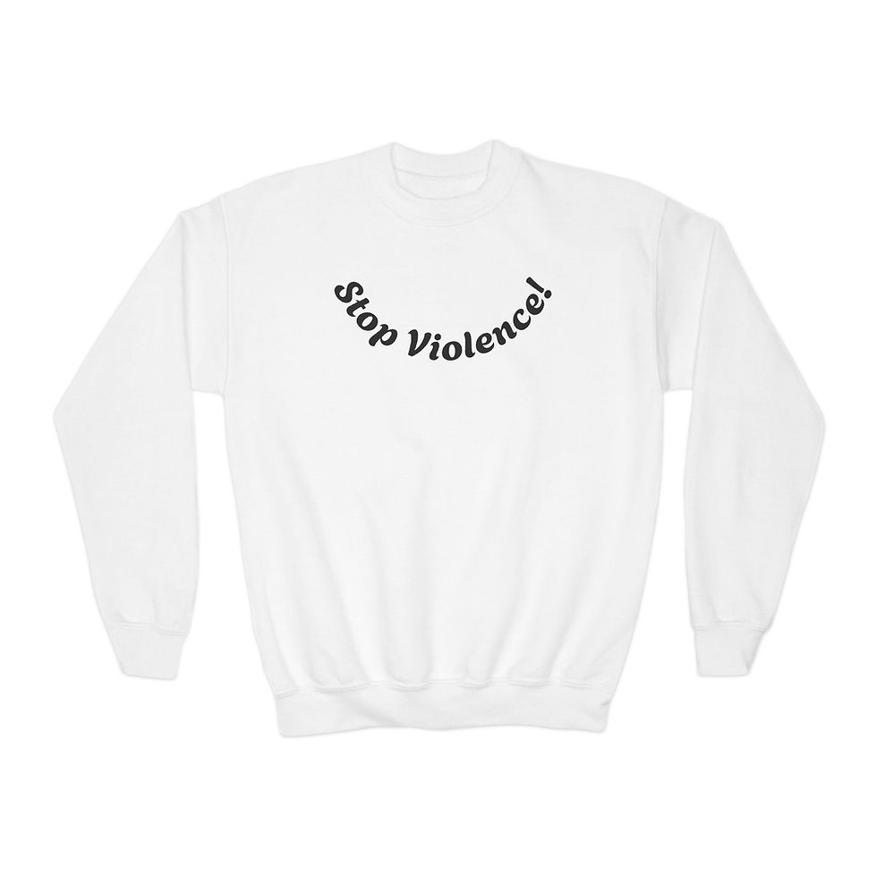 Thumbnail: Stop Violence - Youth Crewneck Sweatshirt