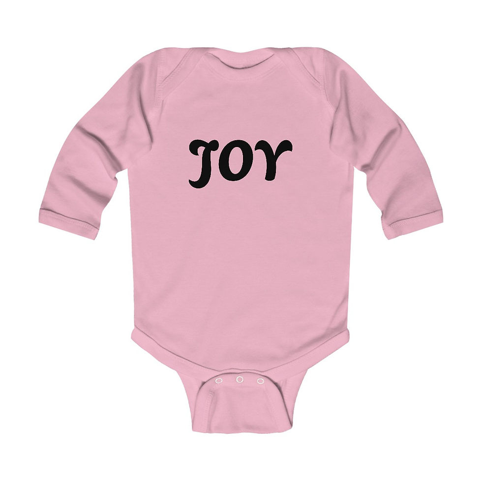 Pink color Baby "Joy" Unisex Long Sleeve Bodysuit