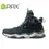 Thumbnail: Carbon black color mid top waterproof men hiking sneakers.
