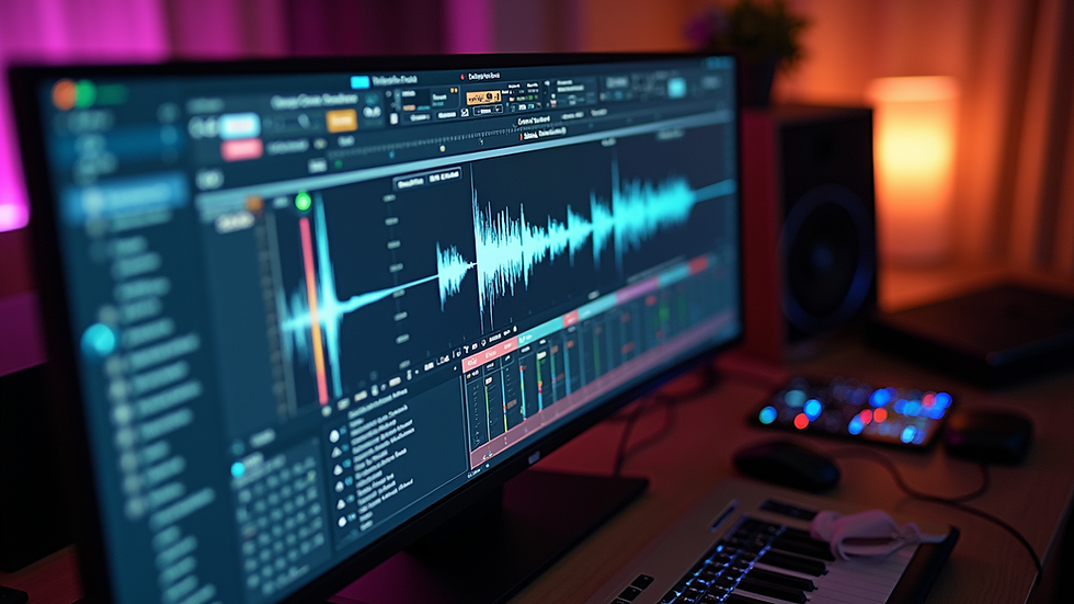 high angle view of a digital audio workstation screen showing vocaloid track
