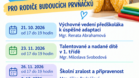 Webináře pro rodiče budoucích prvňáčků