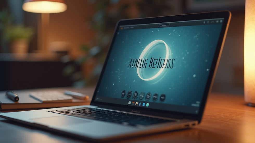 Eye-level view of a laptop with an online business course on screen