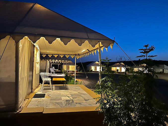 Angel Desert Camp tent terrace at night.jpg
