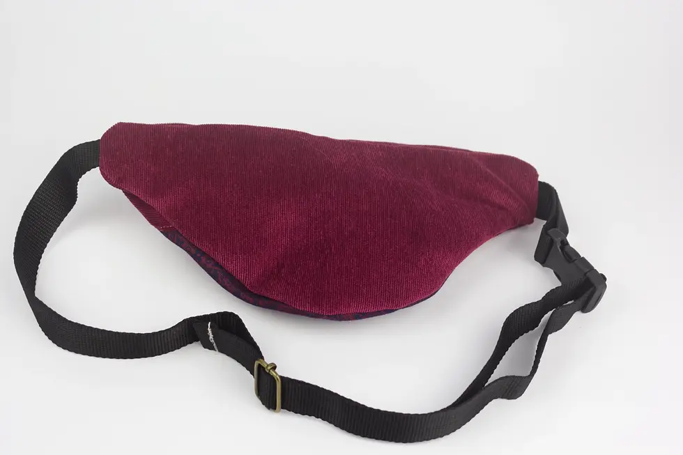 Miniature : Sac banane artisanal coloré velours violet