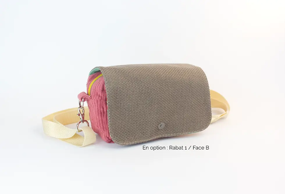 Miniature : Sac banane et sac à main artisanal coloré rose fleur vert
