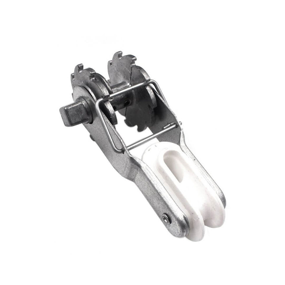 Thumbnail: Wire tensioner with gear lock and insulator