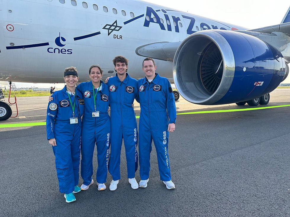 The team for Day 1 of parabolic flight.