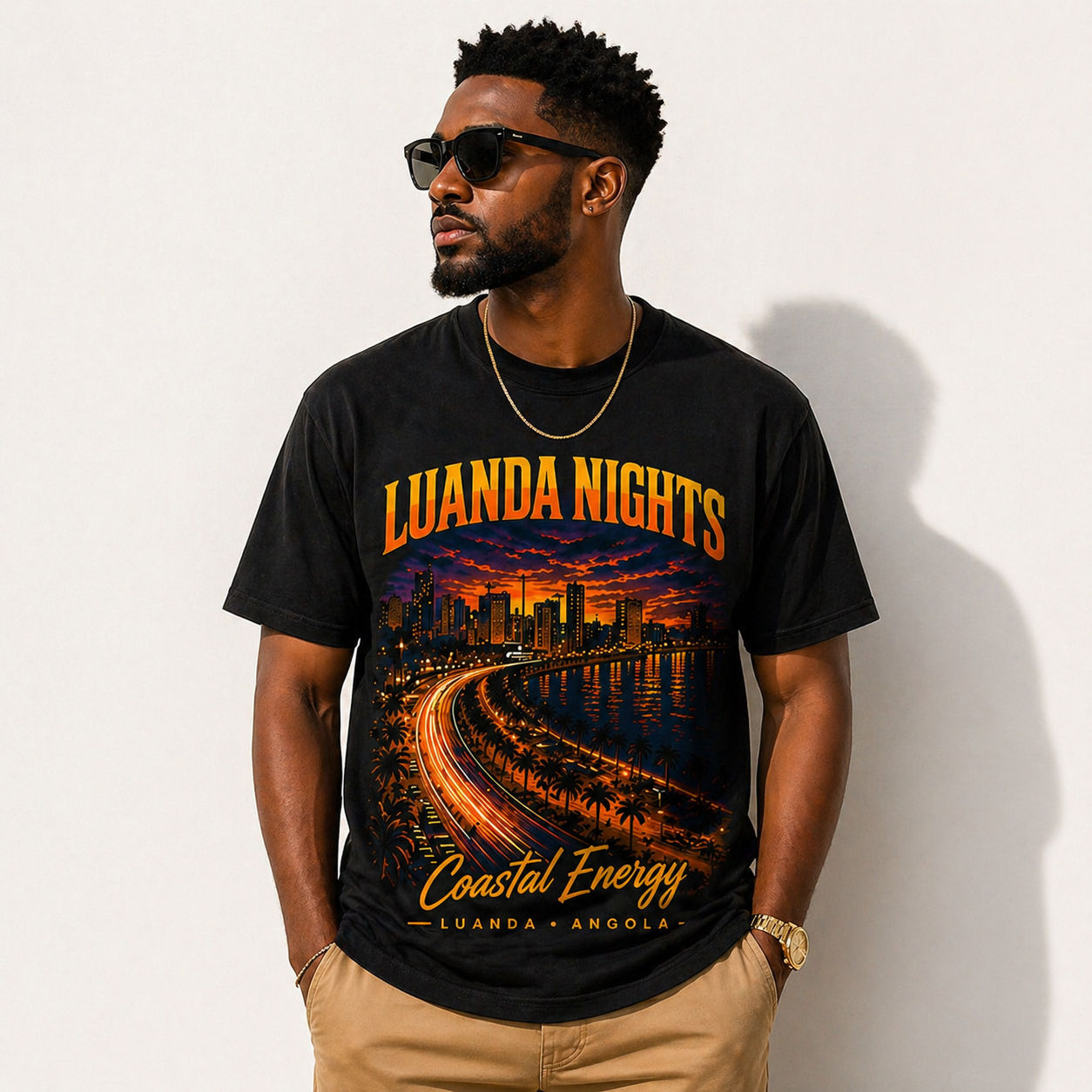 Luanda Nights Graphic Unisex T-Shirt – Angola Cityscape Travel Tee