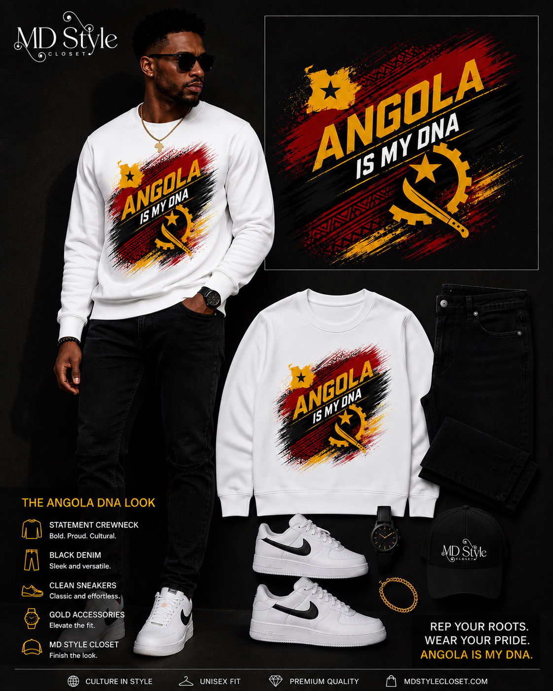 Angola Is My DNA Signature Crewneck