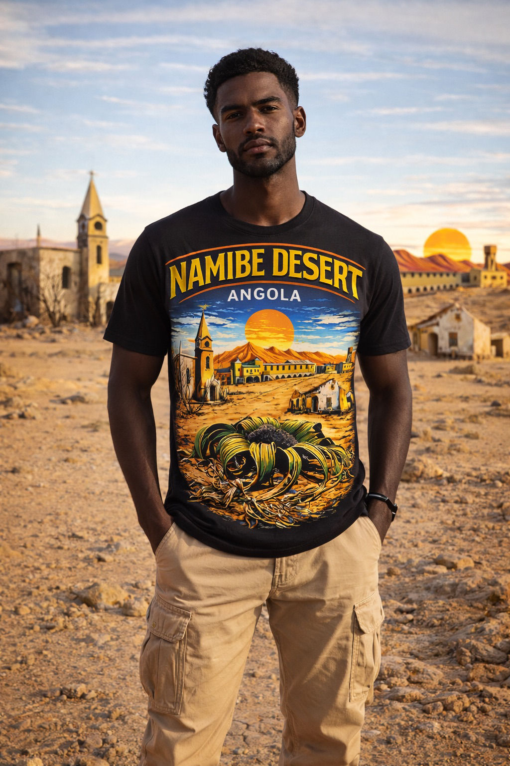 Namibe Desert Angola Graphic Unisex T-Shirt – African Landscape Travel Tee