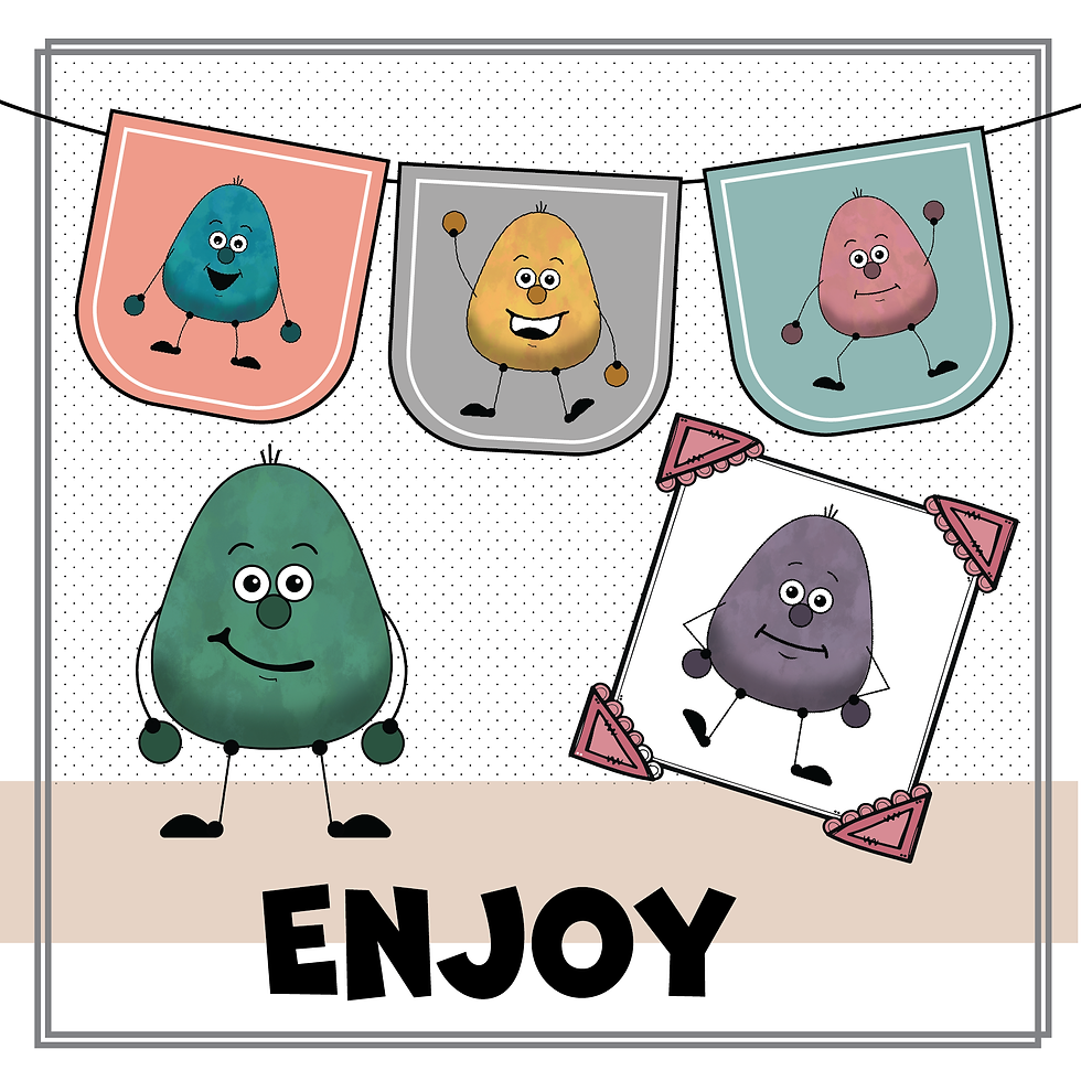 Doodle Bots Clip Art: Boho Colors